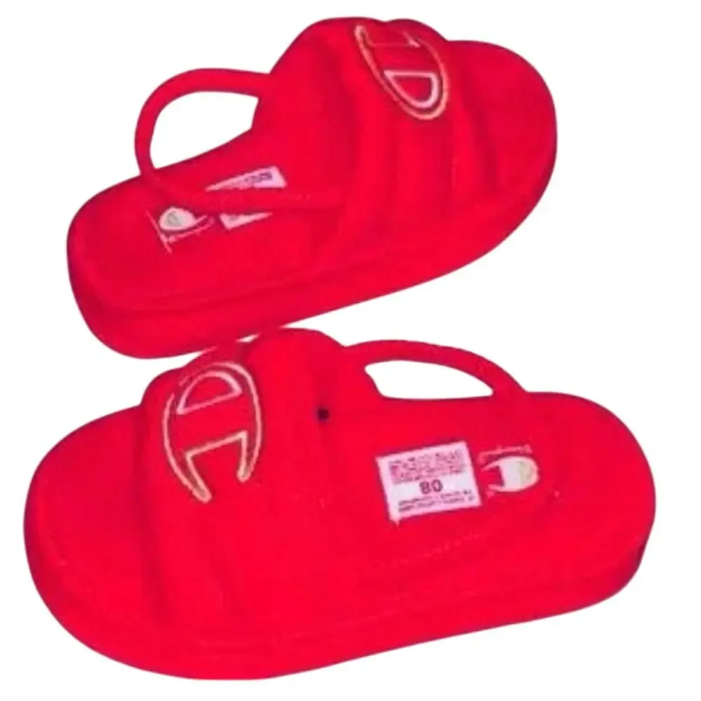 Preschool champion plush slides red NWT Sz 6T (Scarlet/White/Gold) - Picture 3 of 7